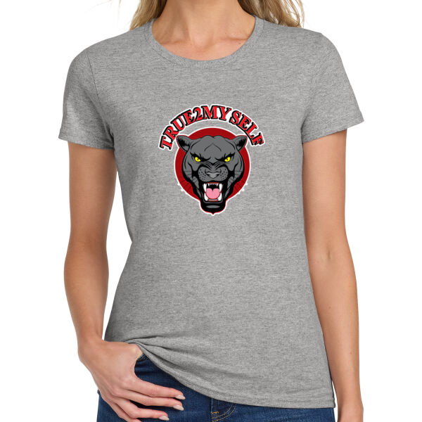 True 2 Myself Ladies Grey Heavy Cotton 100% Cotton T Shirt Thumbnail