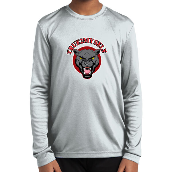 True 2 Myself Youth White Long Sleeve PosiCharge Competitor Tee Thumbnail